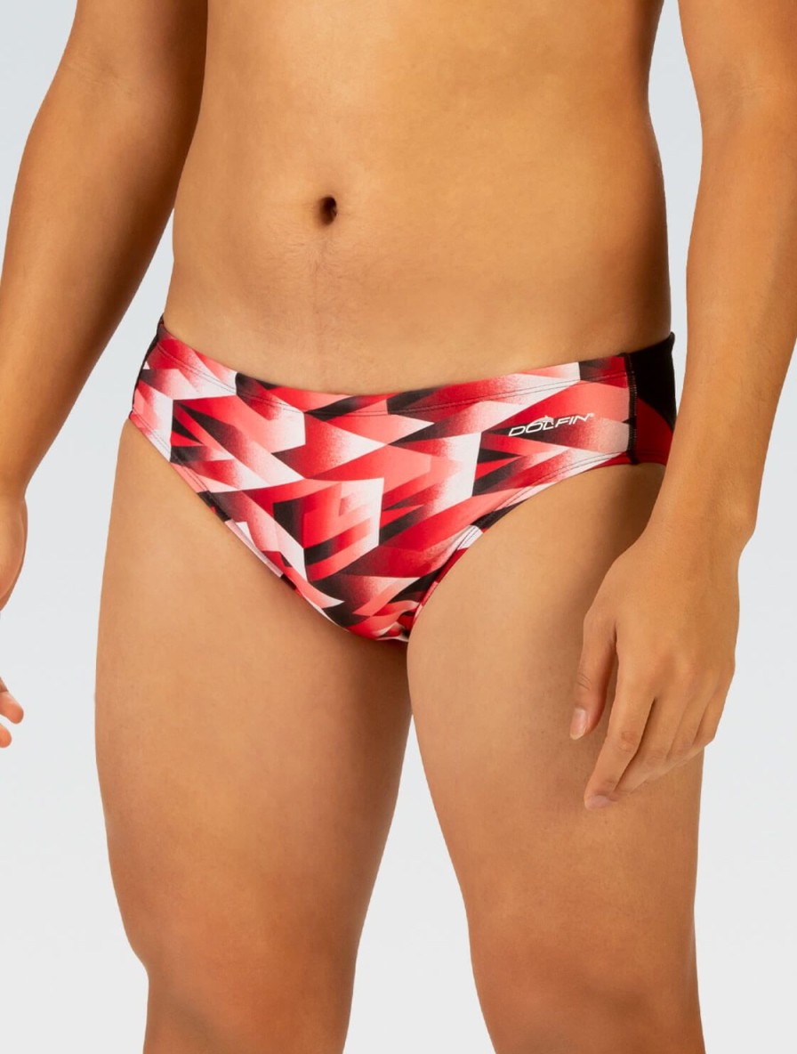 Uomo Dolfin Costumi Da Competizione | Costume Da Bagno Da Uomo Reliance Molten Red Stampato