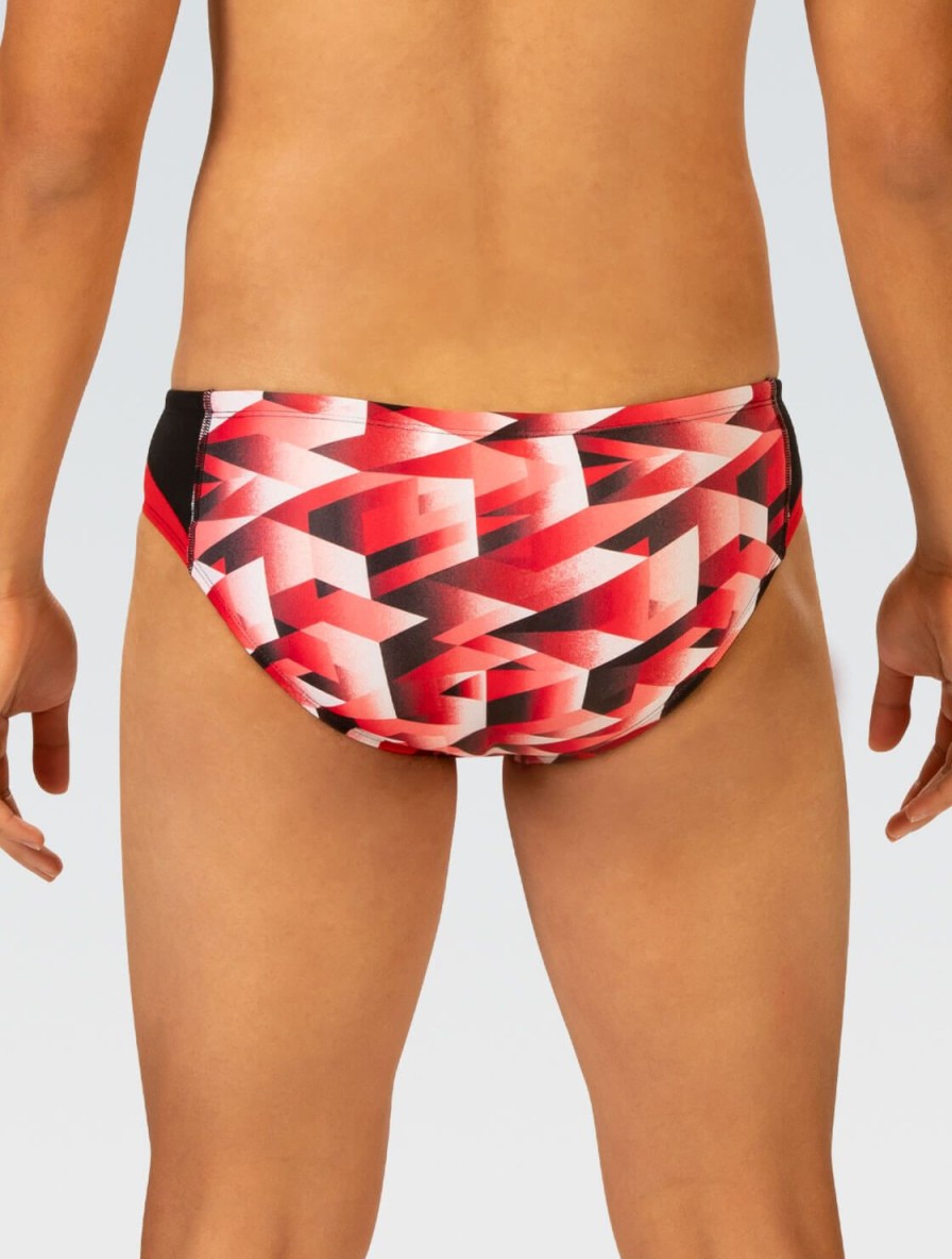 Uomo Dolfin Costumi Da Competizione | Costume Da Bagno Da Uomo Reliance Molten Red Stampato