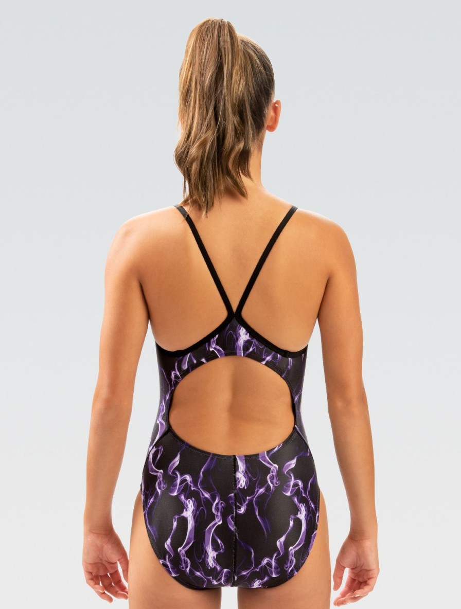 Donna Dolfin Completi Da Competizione | Costume Da Bagno Intero Reliance Vapor Purple V Back Da Donna