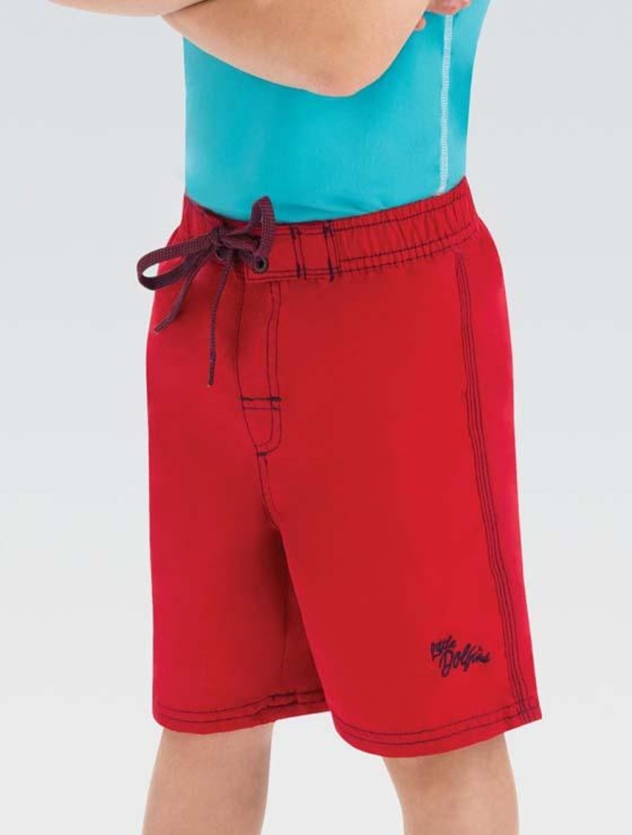 Bambini Dolfin Piccolo Dolfin | Costume Da Bagno Rosso Per Ragazzi Little Dolfin