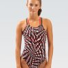 Donna Dolfin Tute Da Competizione | Costume Da Bagno Intero Reliance Atomic Rosso Con Doppia X Sul Retro Da Donna