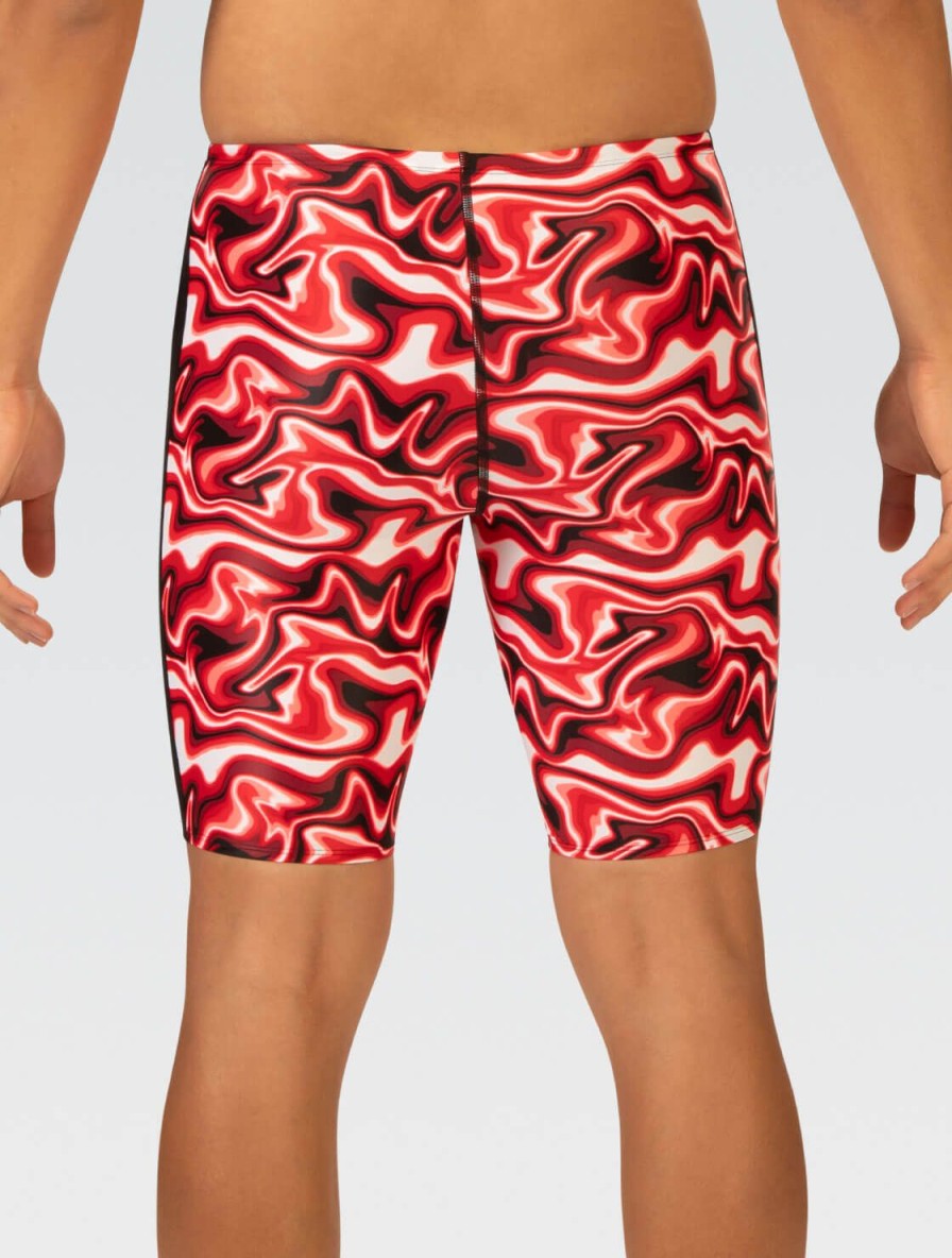 Uomo Dolfin Costumi Da Competizione | Costume Da Bagno Jammer Surge Red Spliced Da Uomo Xtrasleek