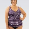 Donna Dolfin Separati | Top Tankini Con Chiusura Frontale Aquashape Da Donna: Globetrotter