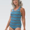 Donna Dolfin Interi | Costume Intero Conservatore Con Stampa Aquashape Harbour Da Donna