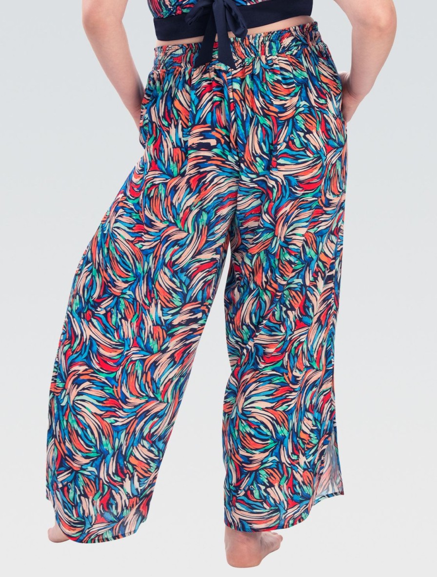 Donna Dolfin Copricostumi | Copri Pantalone Palazzo Stampato Aquashape Bliss Da Donna