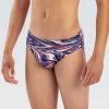 Uomo Dolfin Costumi Da Competizione | Costume Da Bagno Da Uomo Reliance Jet Stream Rosso Bianco E Blu All-Over