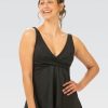 Donna Dolfin Separati | Top Tankini Aquashape Nero Con Scollo A V Da Donna