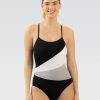 Donna Dolfin Intero | Costume Intero Da Donna Aquashape Color Block Moderato: Nero/Bianco