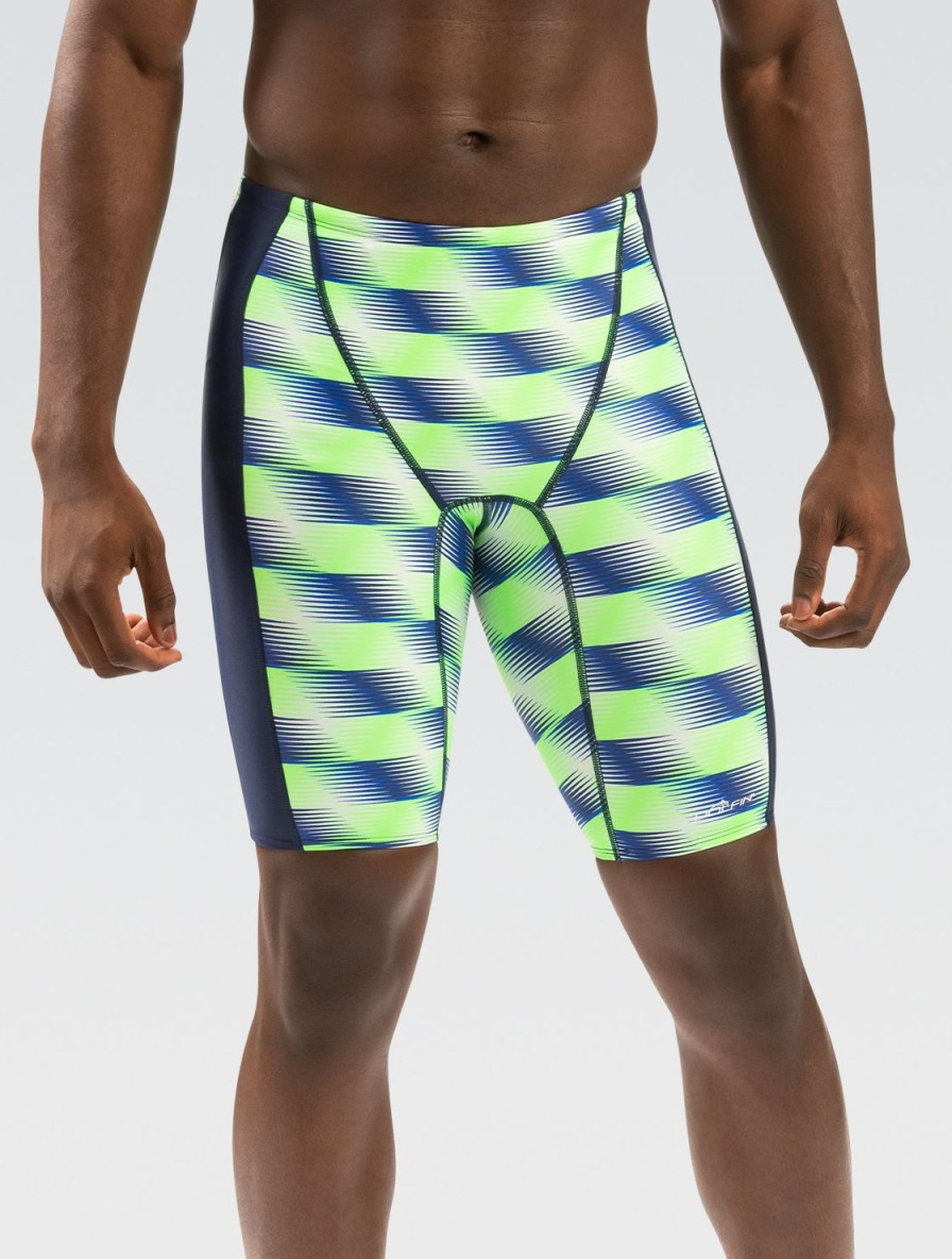 Uomo Dolfin Costumi Da Competizione | Costume Da Bagno Jammer Xtrasleek Da Uomo Sonar Blu Verde Impiombato