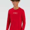 Uomo Dolfin Guardia | Rash Guard Rosso A Maniche Lunghe Da Uomo