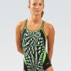 Donna Dolfin Completi Da Competizione | Costume Da Bagno Intero Reliance Color Block Atomic Green Dbx Back Da Donna