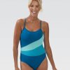 Donna Dolfin Intero | Costume Intero Da Donna Moderato Color Turchese E Menta Aquashape