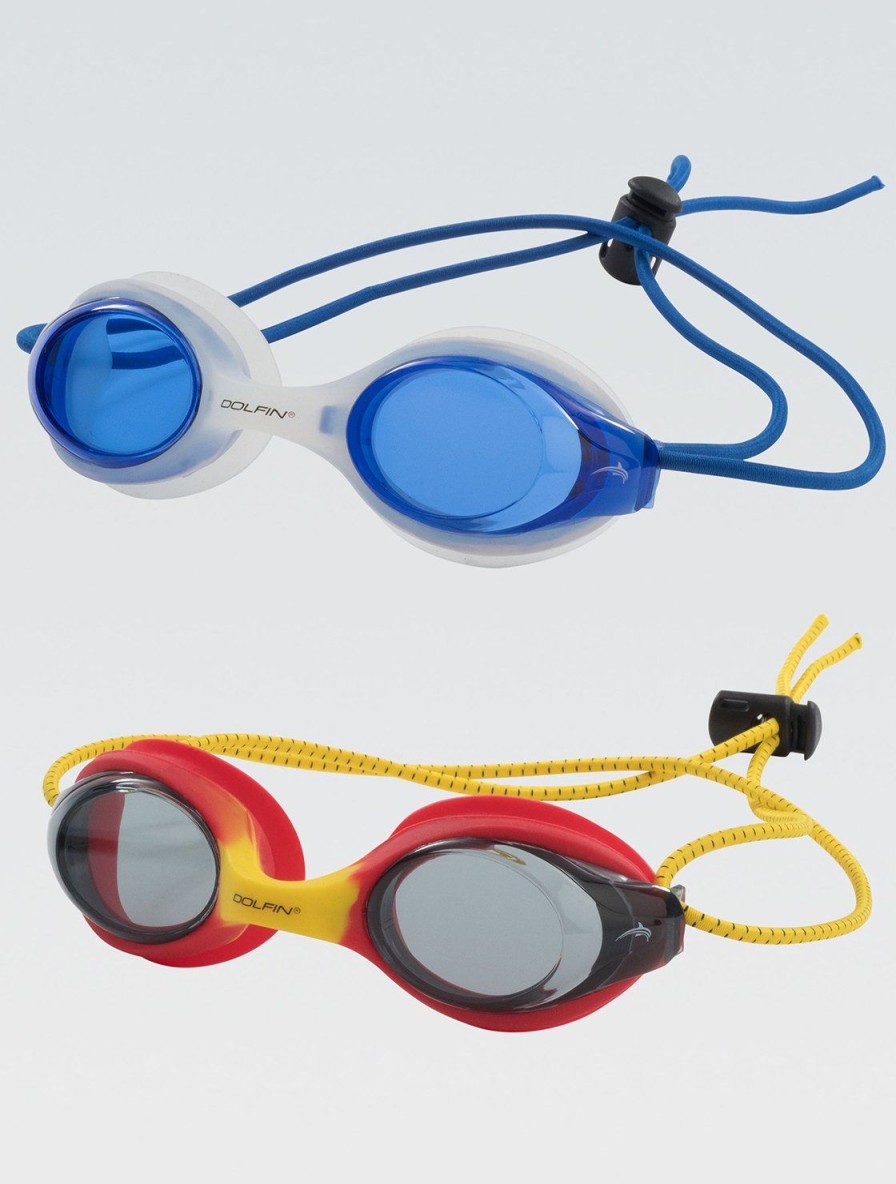 Accessori Dolfin | Confezione Da 2 Occhiali Bungee Racer, Inclusi Blu/Trasparente E Giallo/Rosso