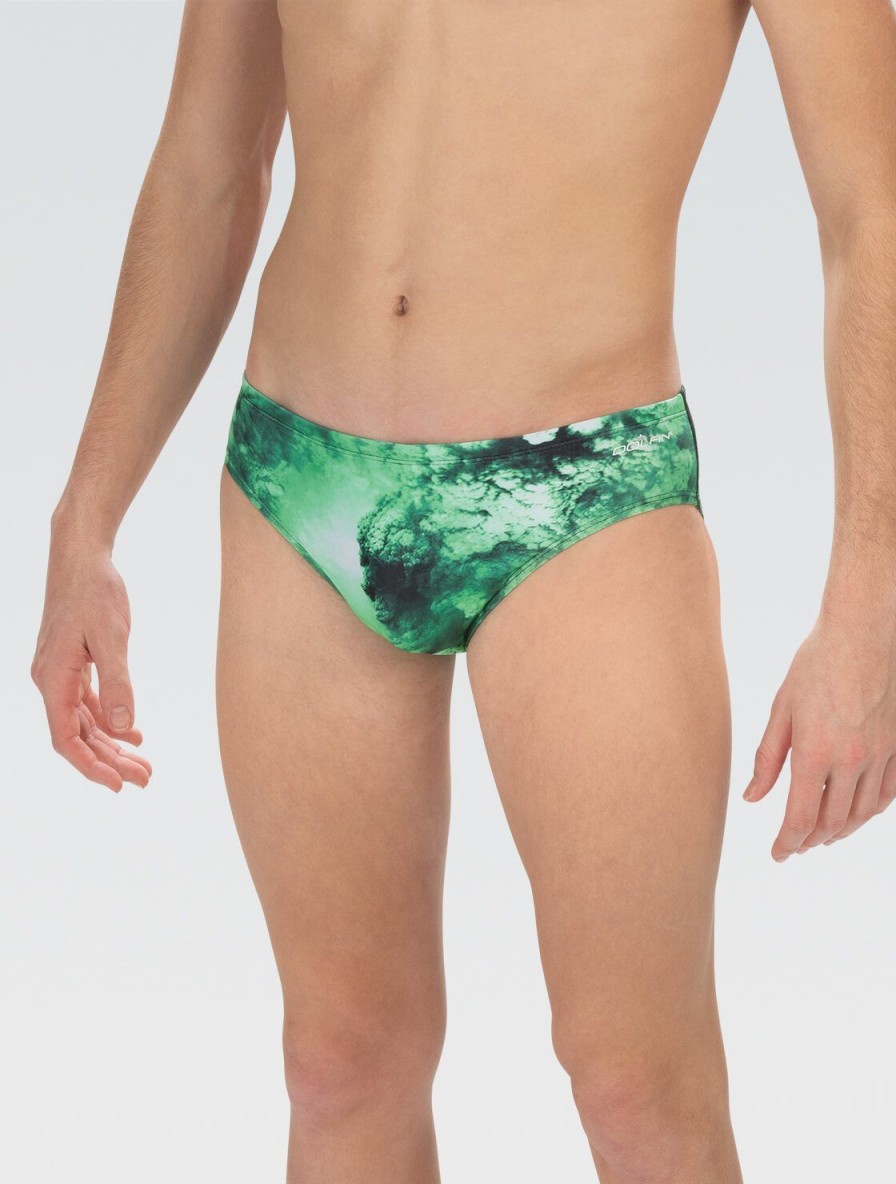 Uomo Dolfin Costumi Da Competizione | Costume Da Bagno Da Uomo Reliance Cyclone Green All-Over Racer