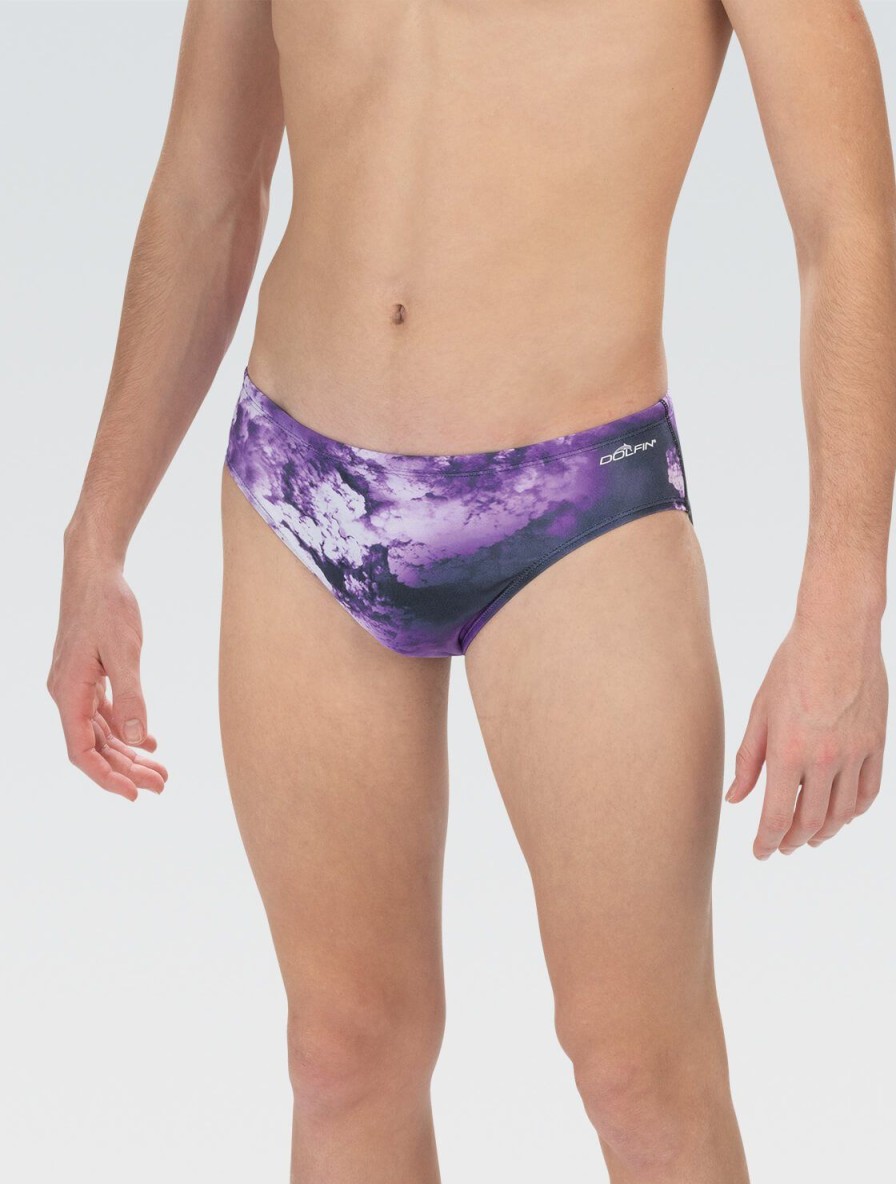 Uomo Dolfin Costumi Da Competizione | Costume Da Bagno Da Uomo Reliance Cyclone Purple All-Over Racer