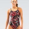 Donna Dolfin Completi Da Competizione | Costume Intero Da Donna Xtrasleek Rosso Galattico Con Retro A V