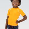 Bambini Dolfin Piccolo Dolfin | Rash Guard Unisex A Maniche Corte Arancione Tinta Unita Little Dolfin