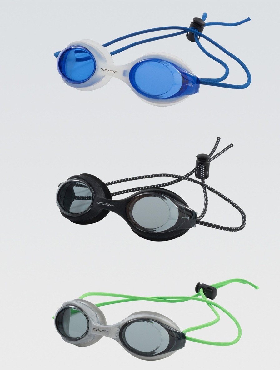 Accessori Dolfin | Confezione Da 3 Occhiali Bungee Racer, Inclusi Blu/Trasparente, Nero/Nero E Argento/Verde