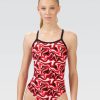 Donna Dolfin Completi Da Competizione | Costume Da Bagno Intero Da Donna Xtrasleek Surge Rosso Con Retro A V